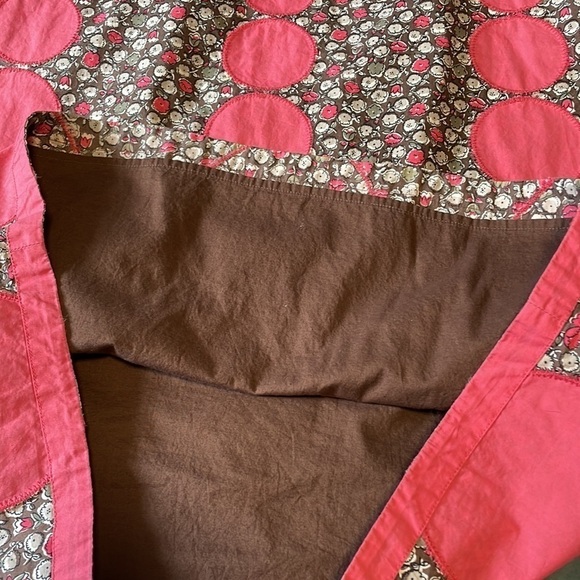 Boden Artsy Appliqué Skirt Boho Brown Pink 8L Floral Full Dot Mixed Feminine - Picture 16 of 16